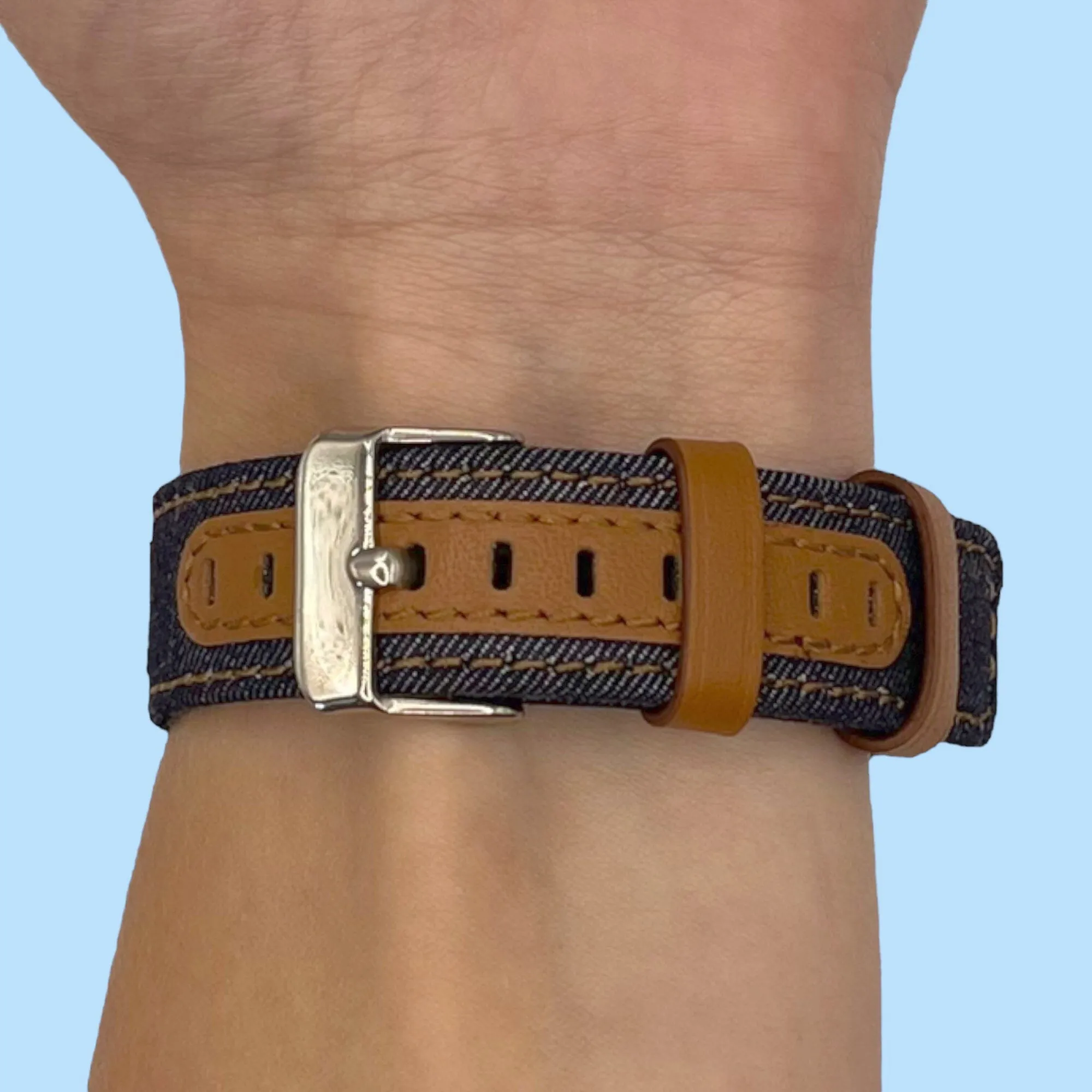 Denim & Leather Watch Straps Compatible with the Kogan Hybrid  Smart Watch