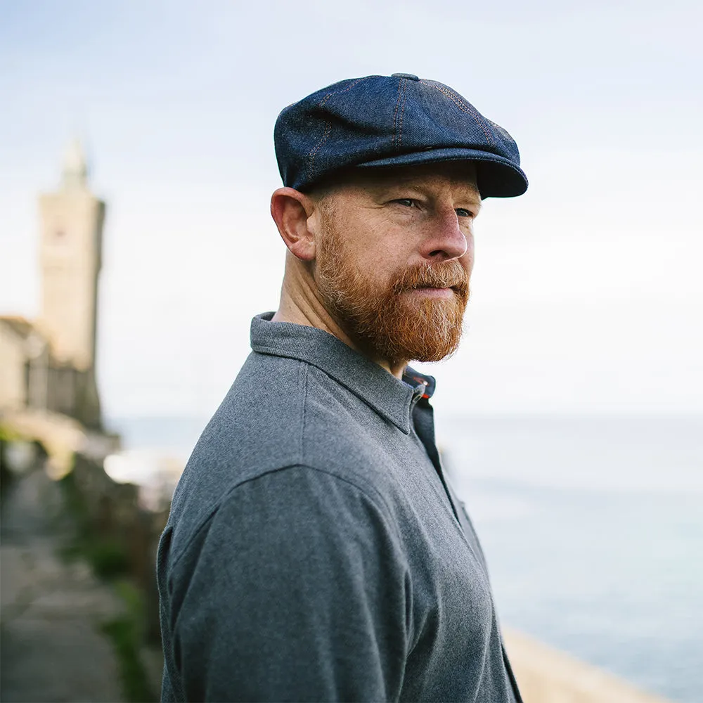 Denim Newsboy Cap - Dark Blue