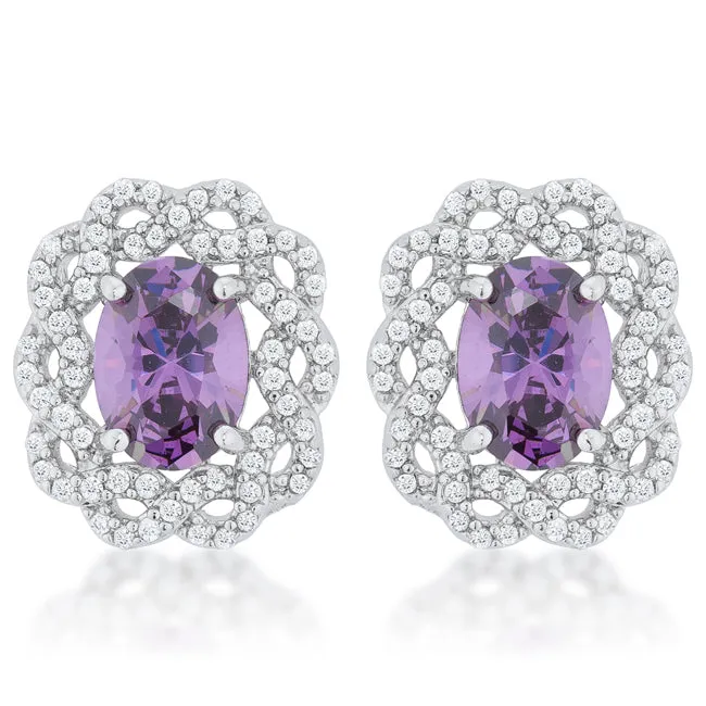 Destry Vintage Amethyst Oval Stud Earrings | 2.5ct