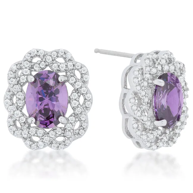 Destry Vintage Amethyst Oval Stud Earrings | 2.5ct