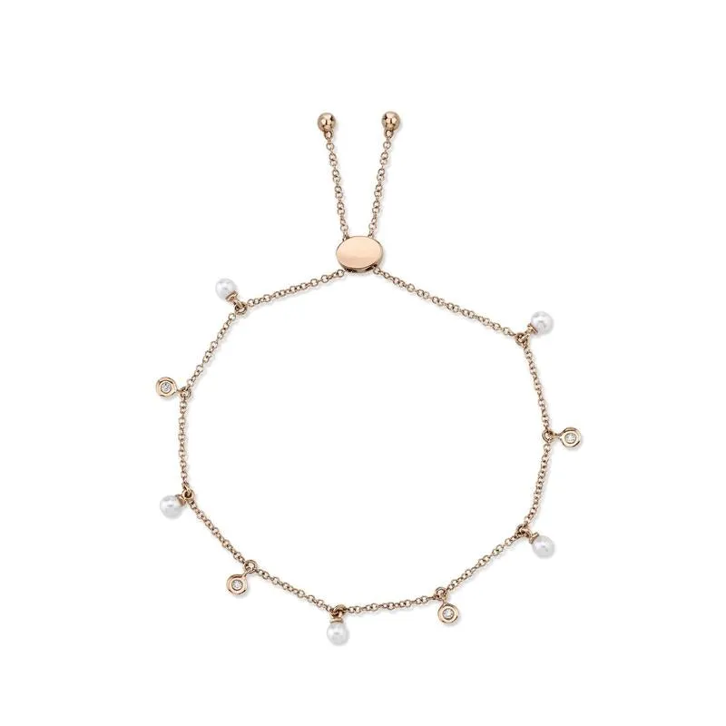 Diamond & Pearl Bolo Bracelet