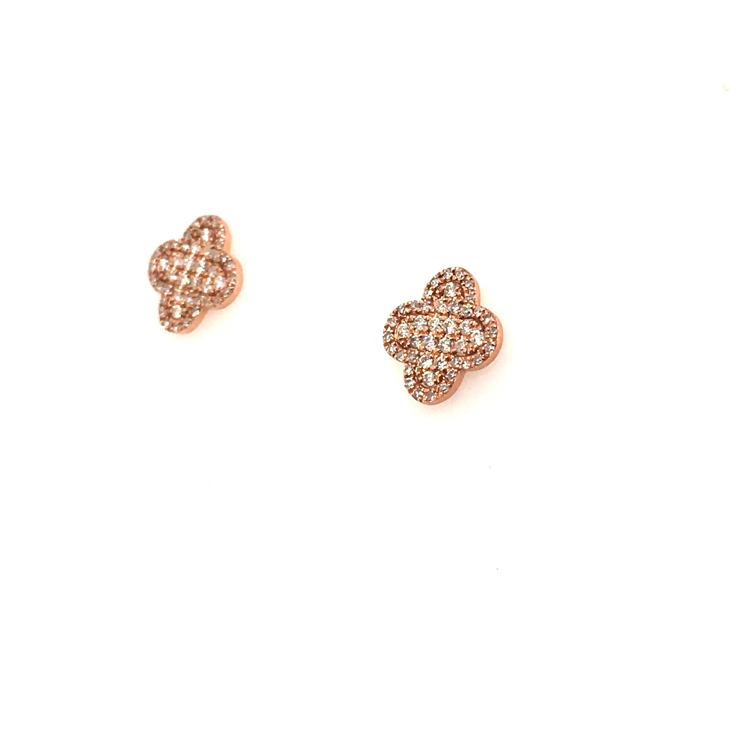 Diamond Clover Stud Earrings