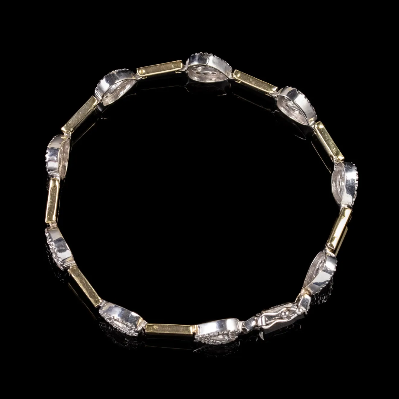 Diamond Heart Bracelet 14Ct Gold Platinum 2.25Ct Of Diamond