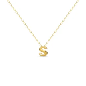 Diamond Letter Necklace "S" - 18 karat gold vermeil on sterling silver, diamond 0.01 carat