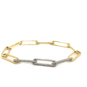 Diamond Paperclip Link Bracelet