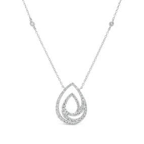 Diamond Teardrop Swirl Necklace