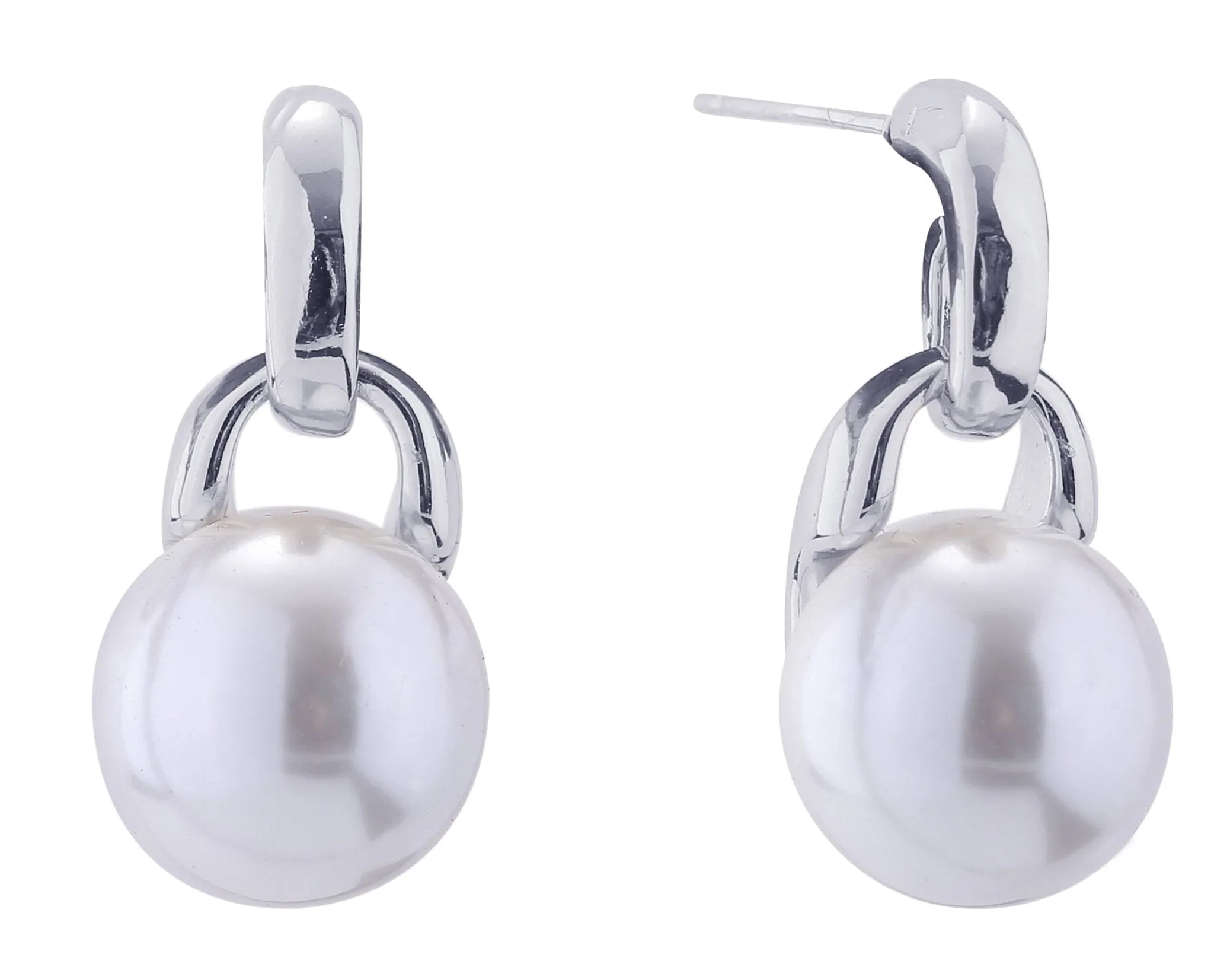 DJE310896 14K Dipped Pearl Drop Post Earrings