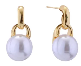 DJE310896 14K Dipped Pearl Drop Post Earrings