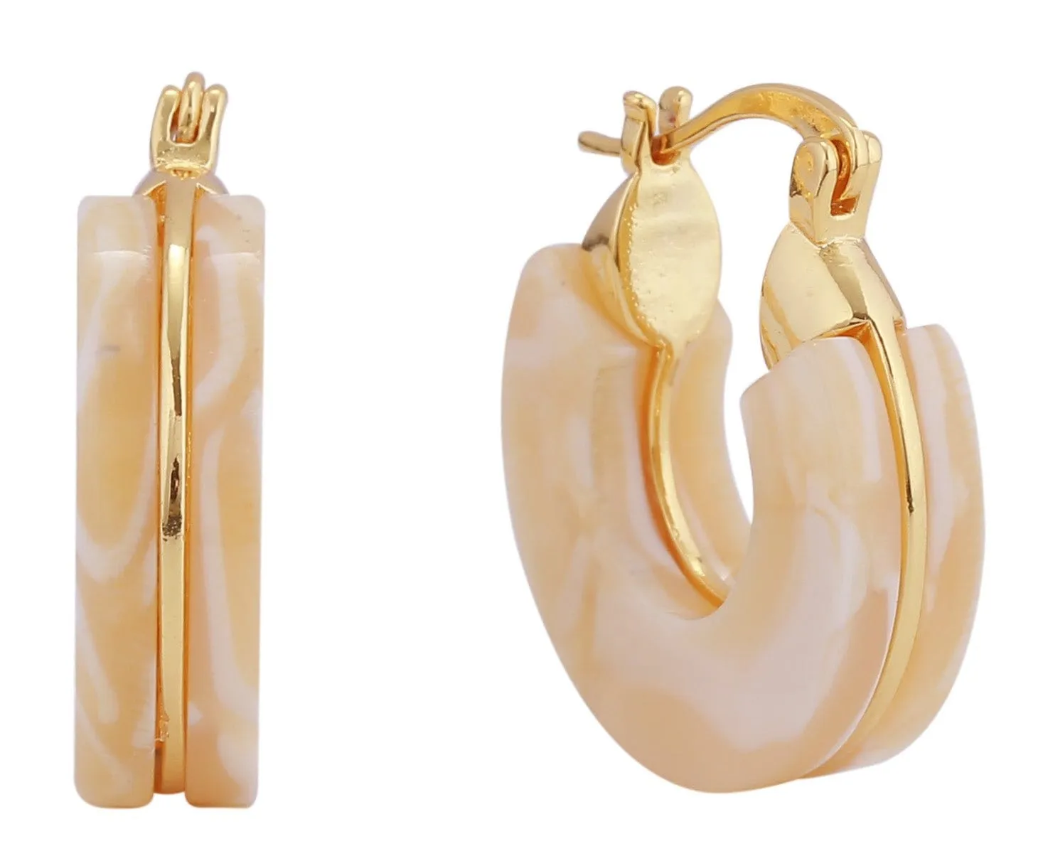 DJE311054 14K Small Chunky Resin Pincatch Earrings