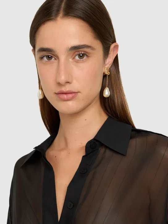 Dolce&amp;Gabbana   DG imitation pearl clip-on earrings 