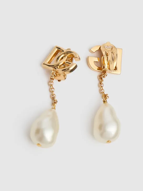 Dolce&amp;Gabbana   DG imitation pearl clip-on earrings 