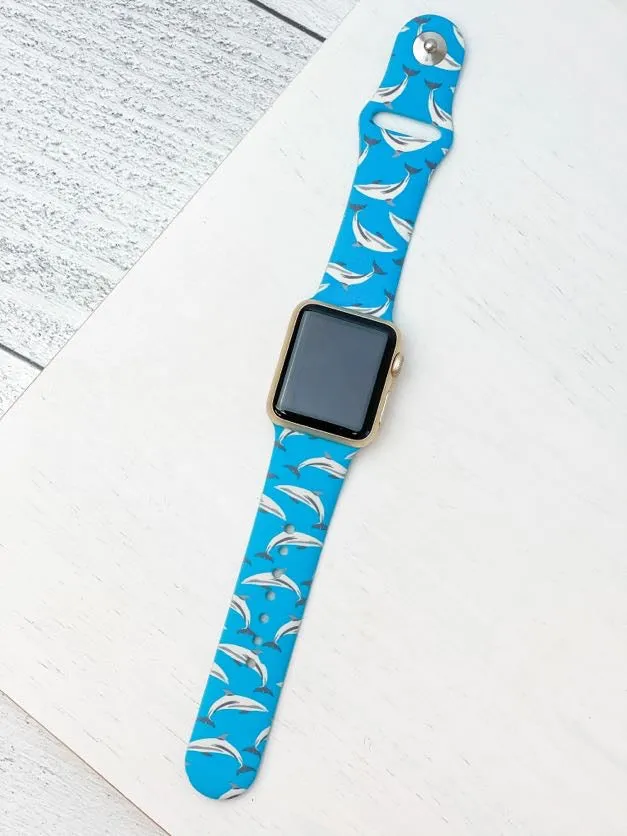 Dolphin Print Silicone Smart Watch Band