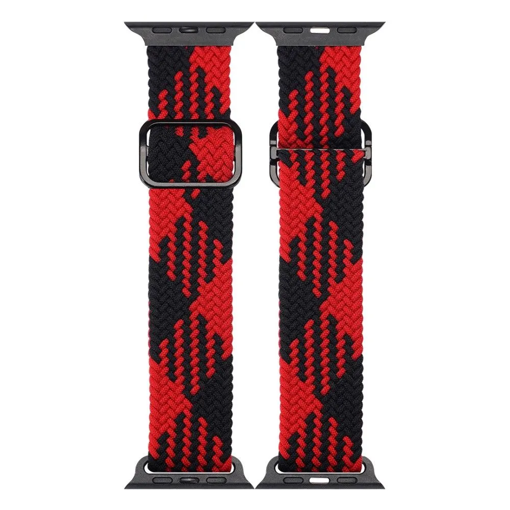 DUX DUCIS Apple Watch (45mm) elastic nylon watch strap - Red / Black