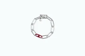 Electro Signature Chain Bracelet Silver Sunkiss Red