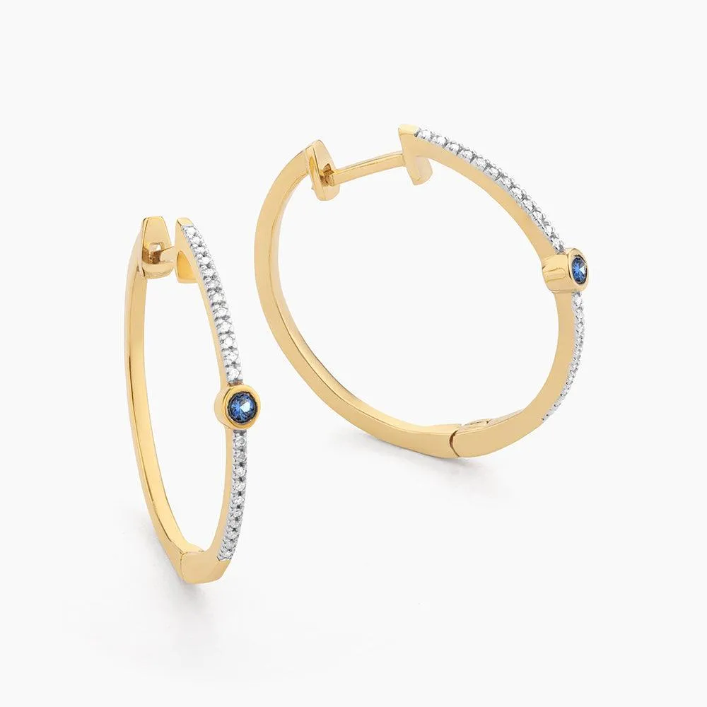 Ella Stein Drop Of Blue Hoop Earrings in Gold