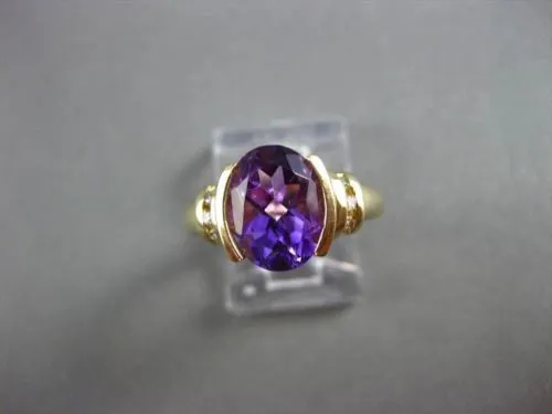 ESTATE WIDE 1.0CT AAA AMETHYST 14KT YELLOW GOLD SOLITAIRE COCKTAIL RING #22646