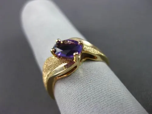 ESTATE WIDE 1.0CT AAA AMETHYST 14KT YELLOW GOLD SOLITAIRE COCKTAIL RING #22646