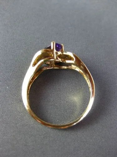 ESTATE WIDE 1.0CT AAA AMETHYST 14KT YELLOW GOLD SOLITAIRE COCKTAIL RING #22646