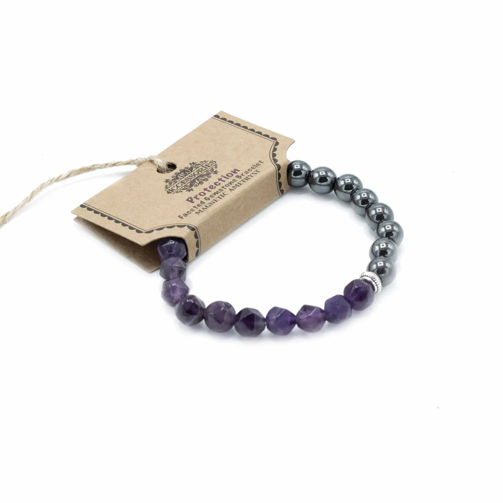 Faceted Gemstone Bracelet - Magnetic Amethyst | Sparkling Stones, Perfect Gift