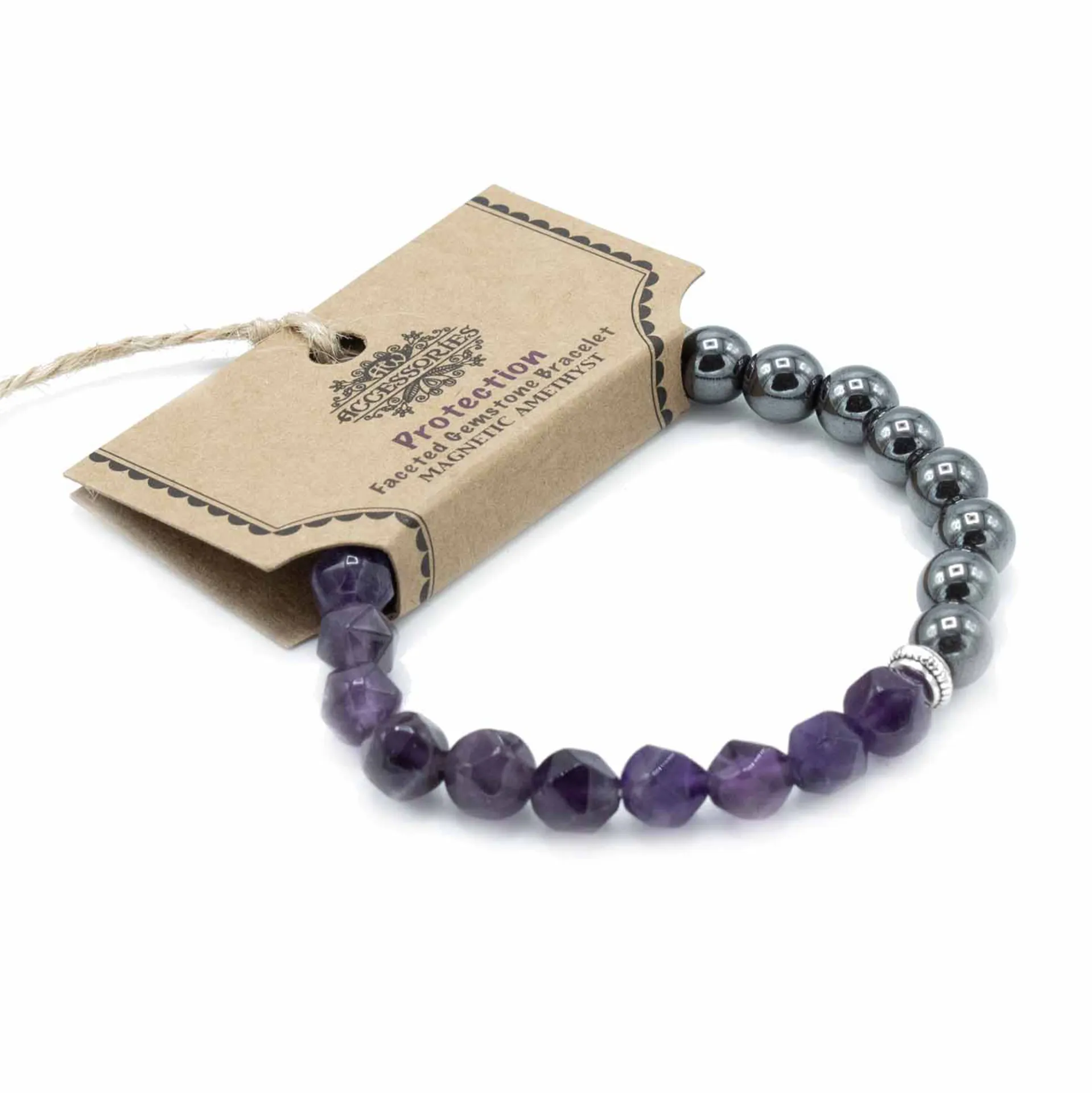 Faceted Gemstone Bracelet - Magnetic Amethyst | Sparkling Stones, Perfect Gift