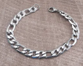 Figaro Stainless Steel Chain Bracelet 8.5"