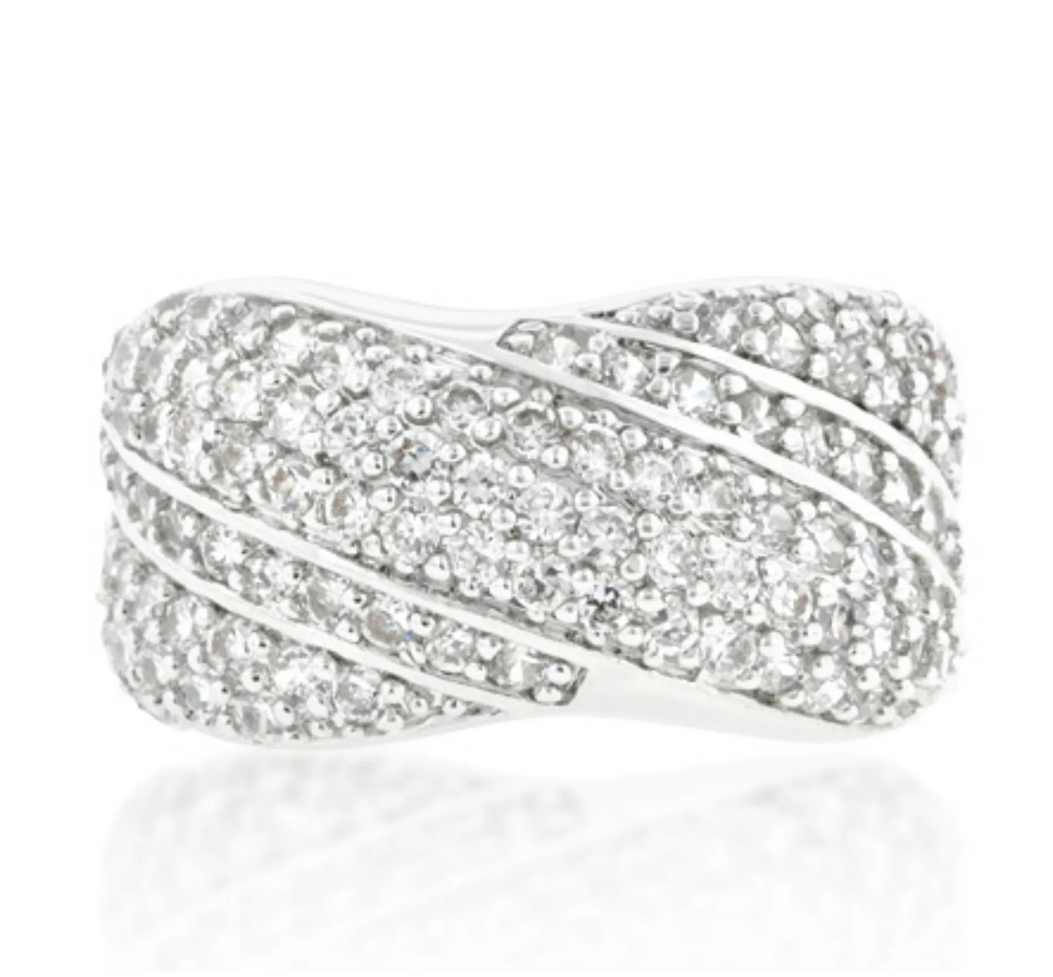 Flair Cluster Fashion Pave Wide Band Ring | 7ct