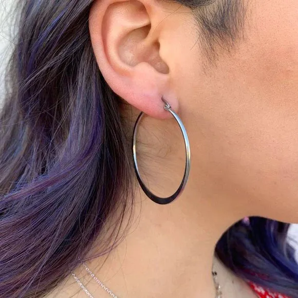 Flat Gold Hoops