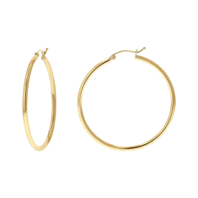 Flat Gold Hoops