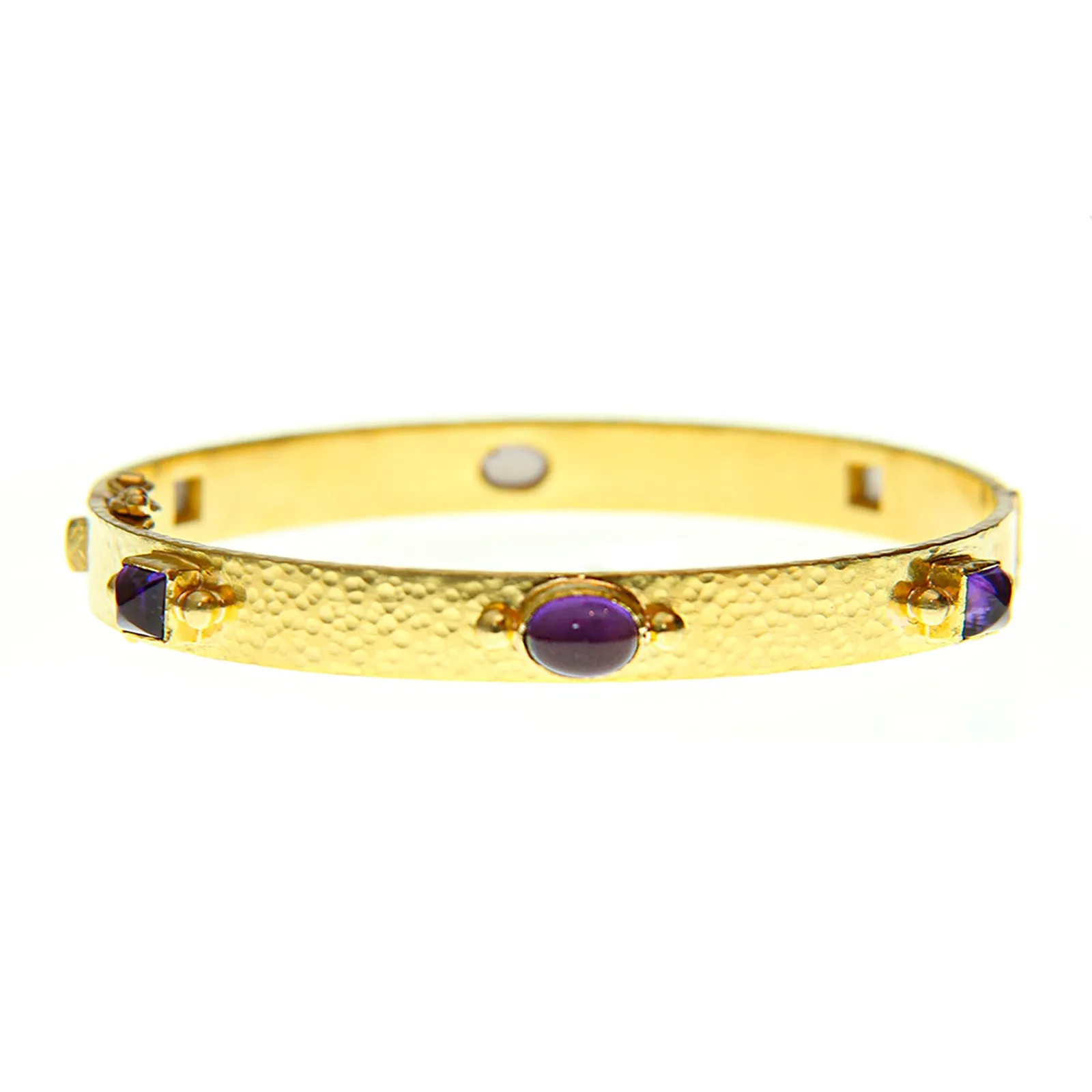 Flat Ribbon Amethyst "Roberta" Bangle