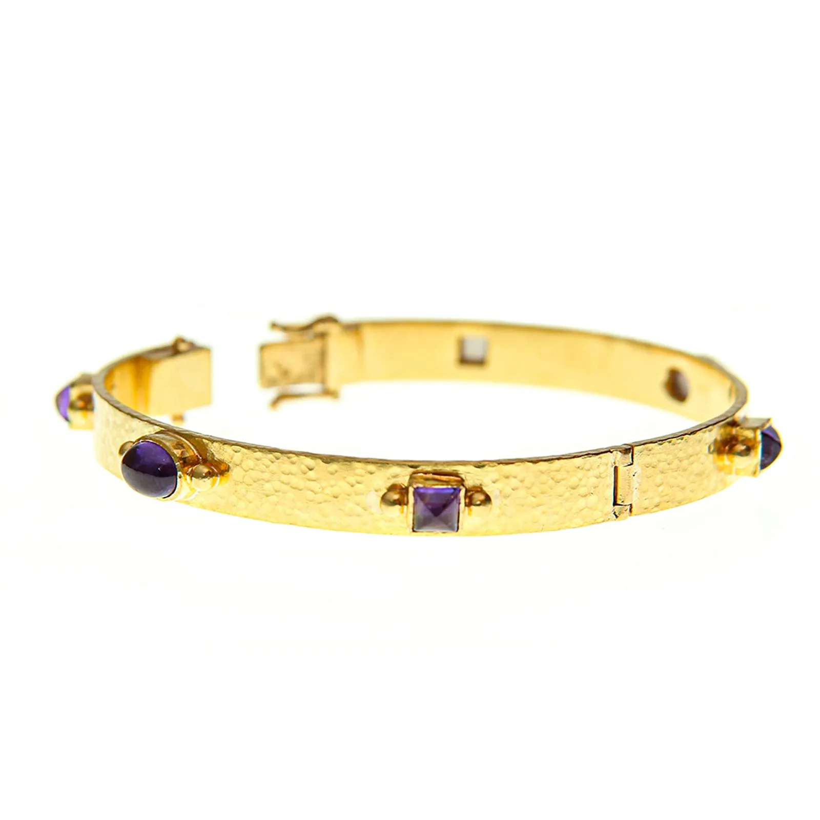 Flat Ribbon Amethyst "Roberta" Bangle