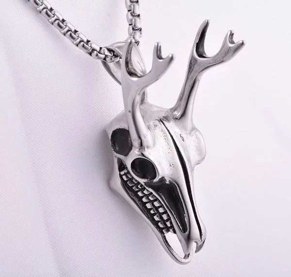 Floral Deer Skull, Animal Skull Pendant