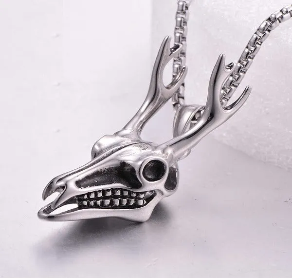 Floral Deer Skull, Animal Skull Pendant