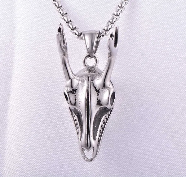 Floral Deer Skull, Animal Skull Pendant