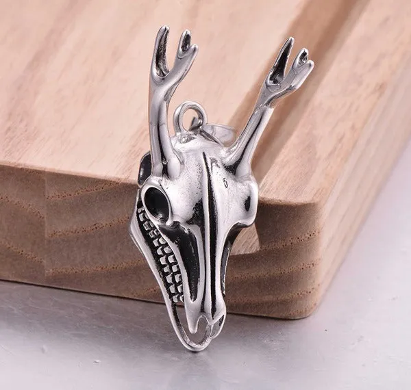 Floral Deer Skull, Animal Skull Pendant