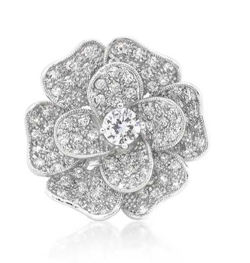 Frawn Large Flower Cocktail Statement Ring | 9ct