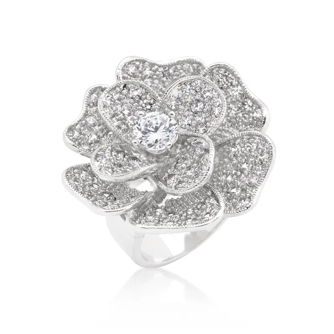 Frawn Large Flower Cocktail Statement Ring | 9ct