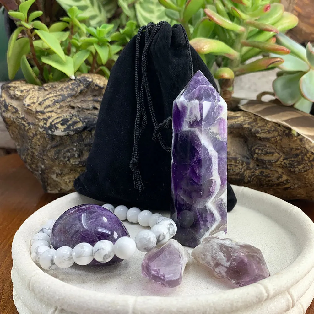 FREE GIVEAWAY! Amethyst Tranquility Crystal Set   Mala Bracelet (Just Pay Cost of Shipping)