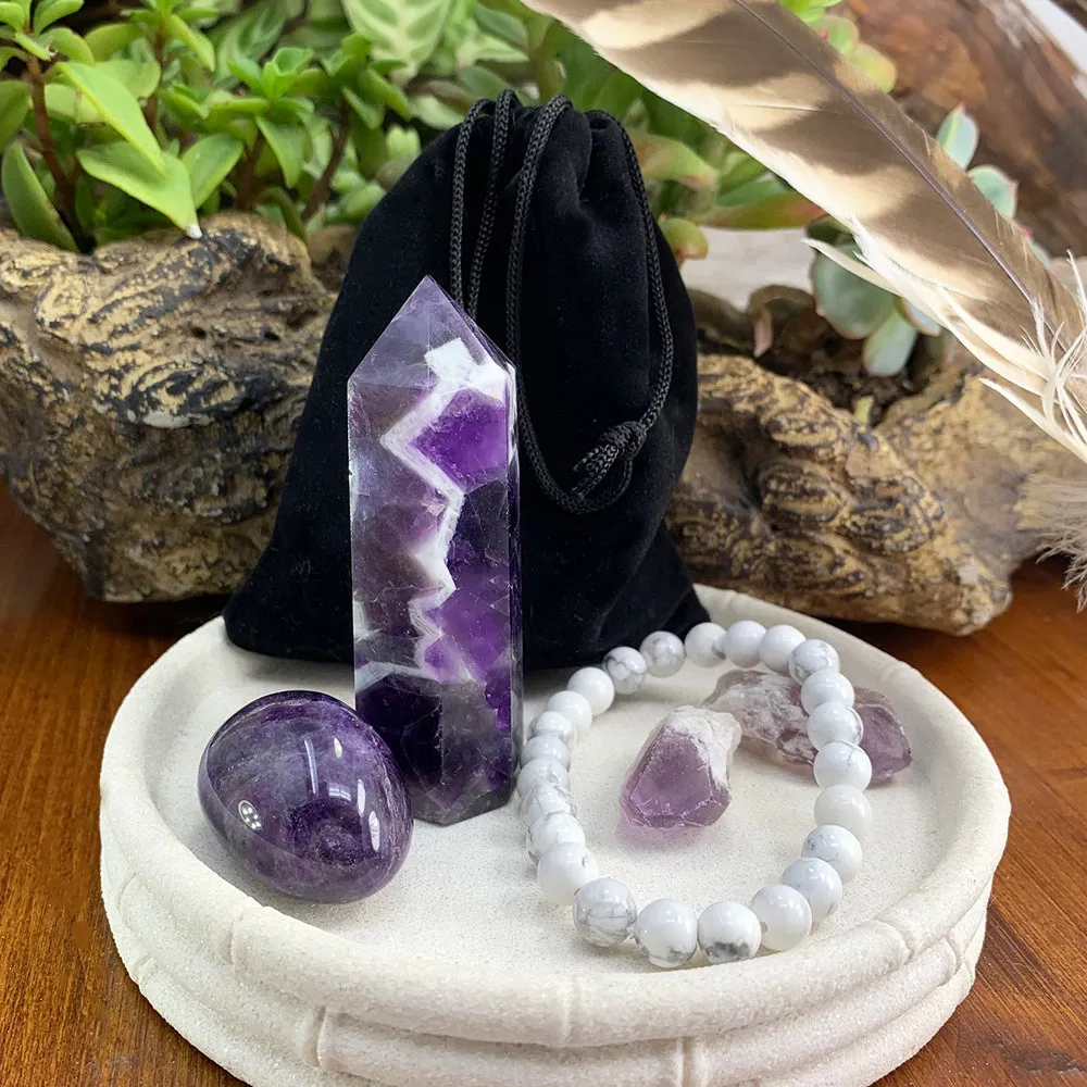 FREE GIVEAWAY! Amethyst Tranquility Crystal Set   Mala Bracelet (Just Pay Cost of Shipping)