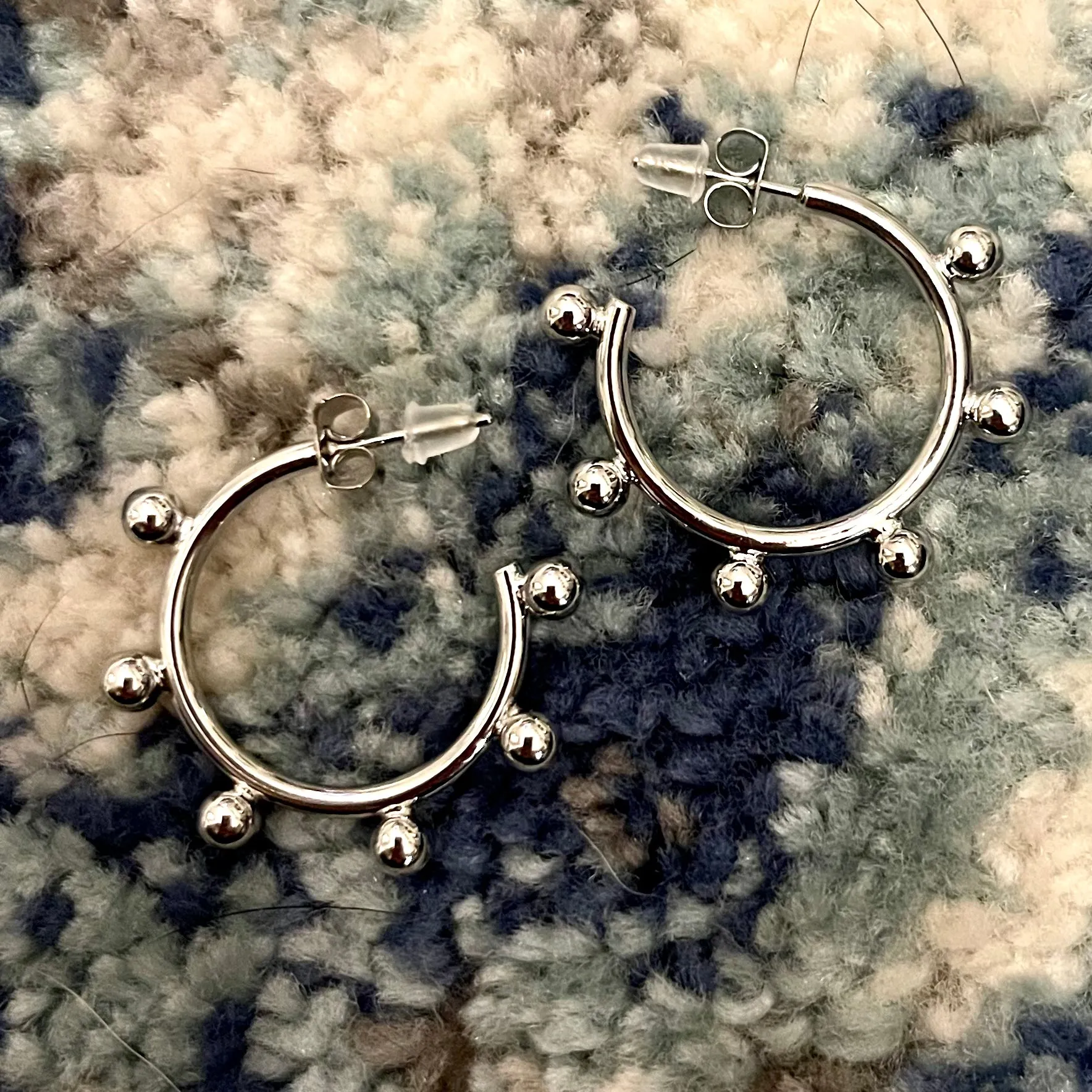 Funky Roller Round Hoop Earrings