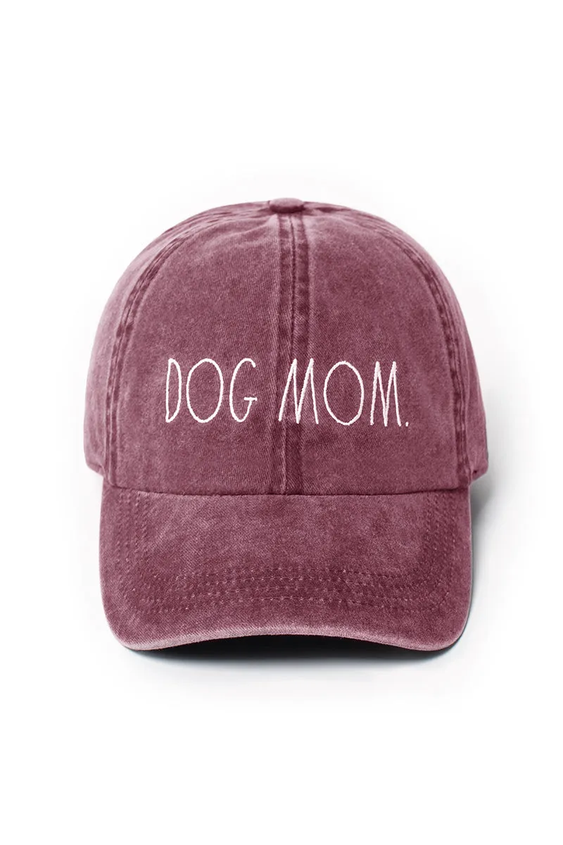 FWCAP1574RD - Dog mom embroidered Rae Dunn Baseball cap