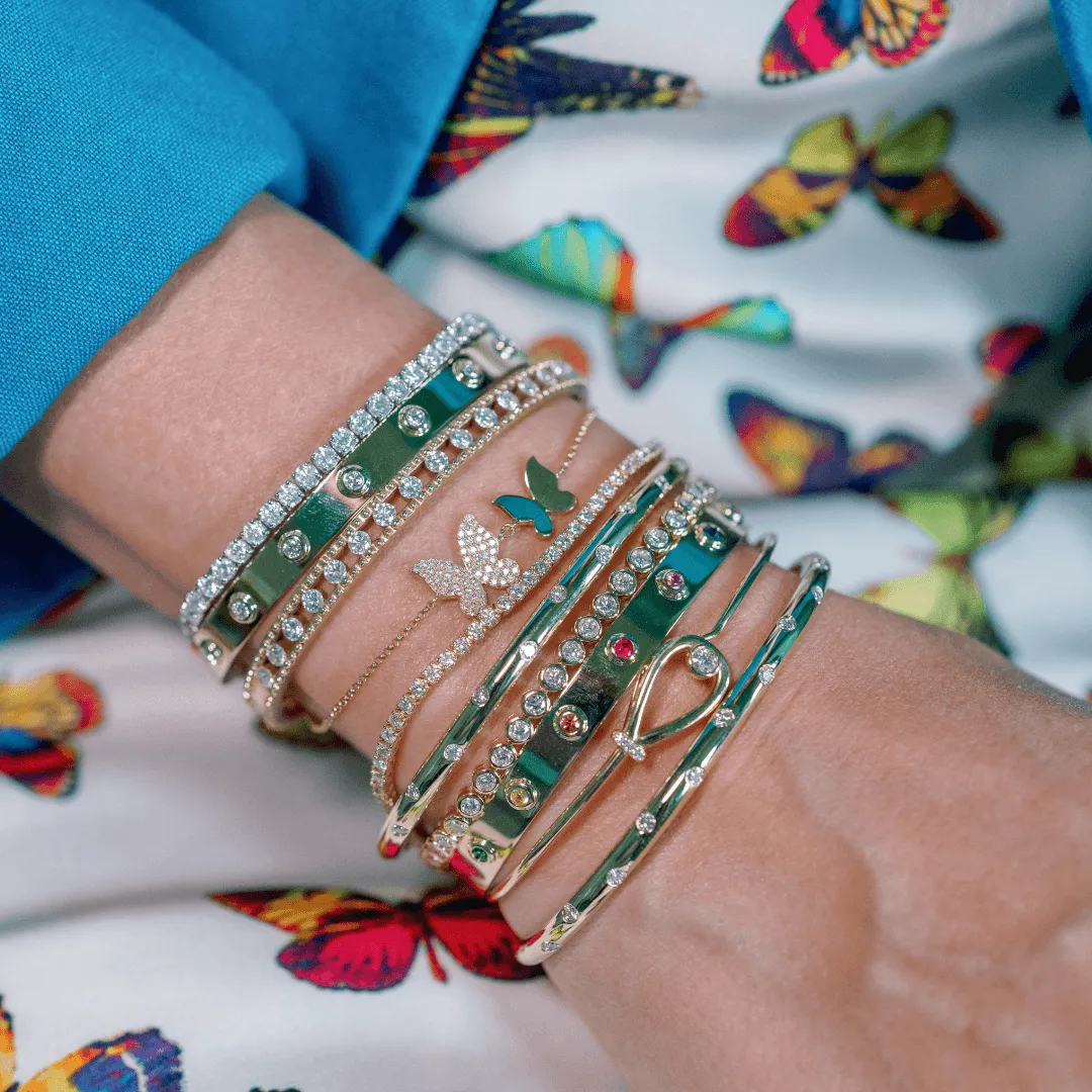 Gold & Pave Double Butterfly Bracelet