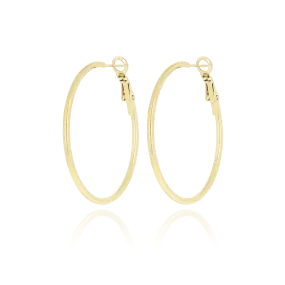 Gold coloured classic hoop earrings