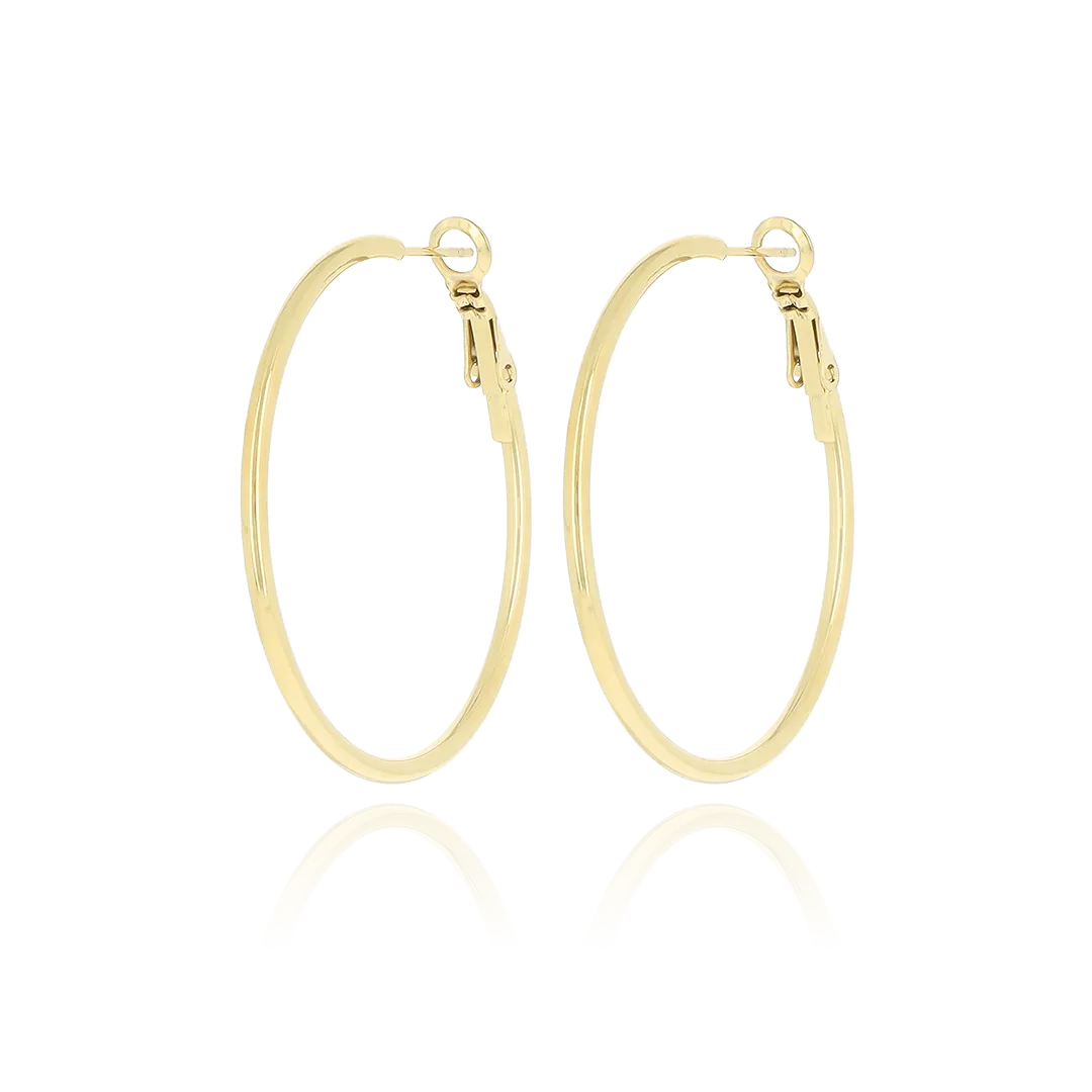 Gold coloured classic hoop earrings