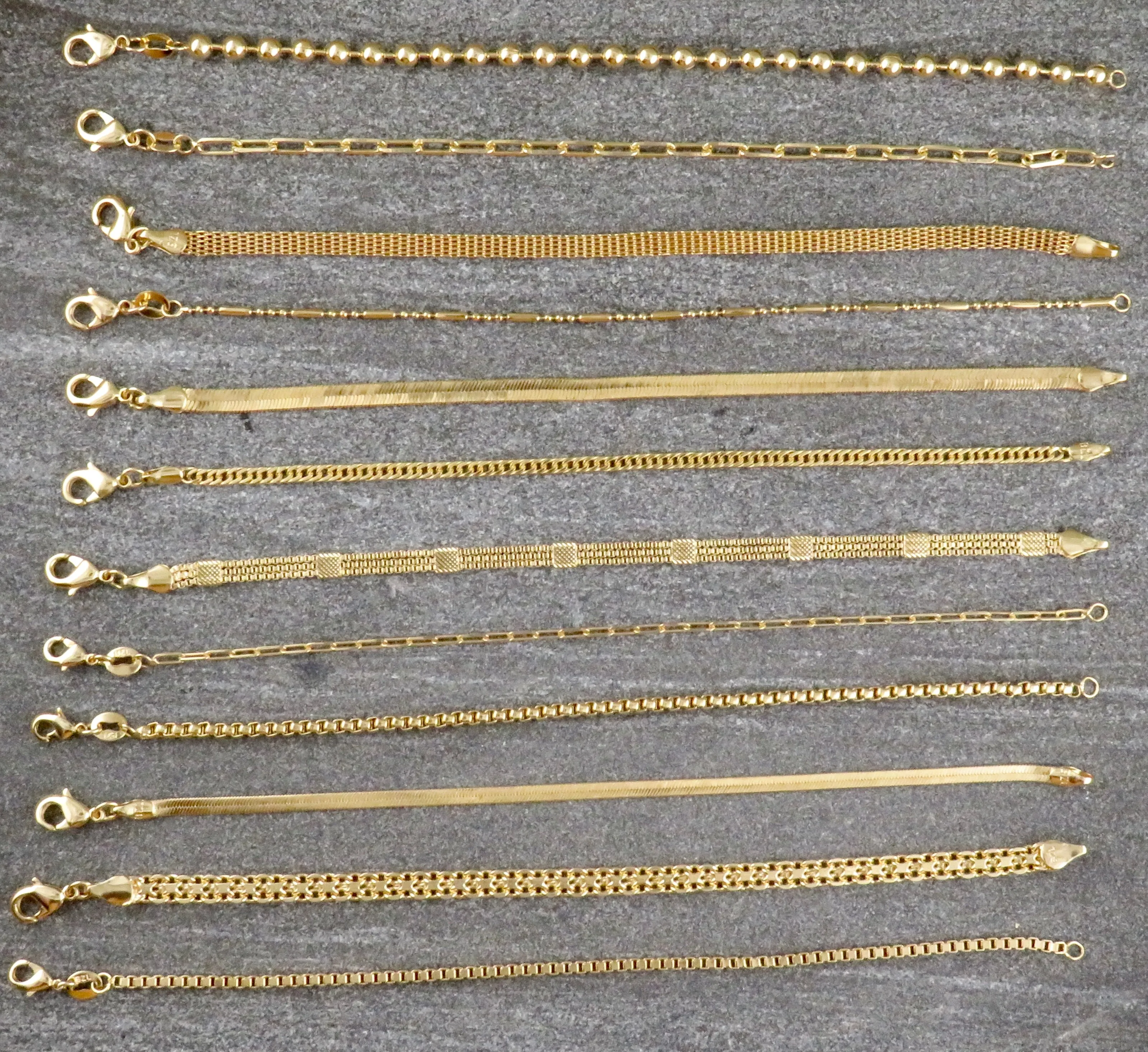 Gold Filled 3   1 Bar Link Chain Bracelet