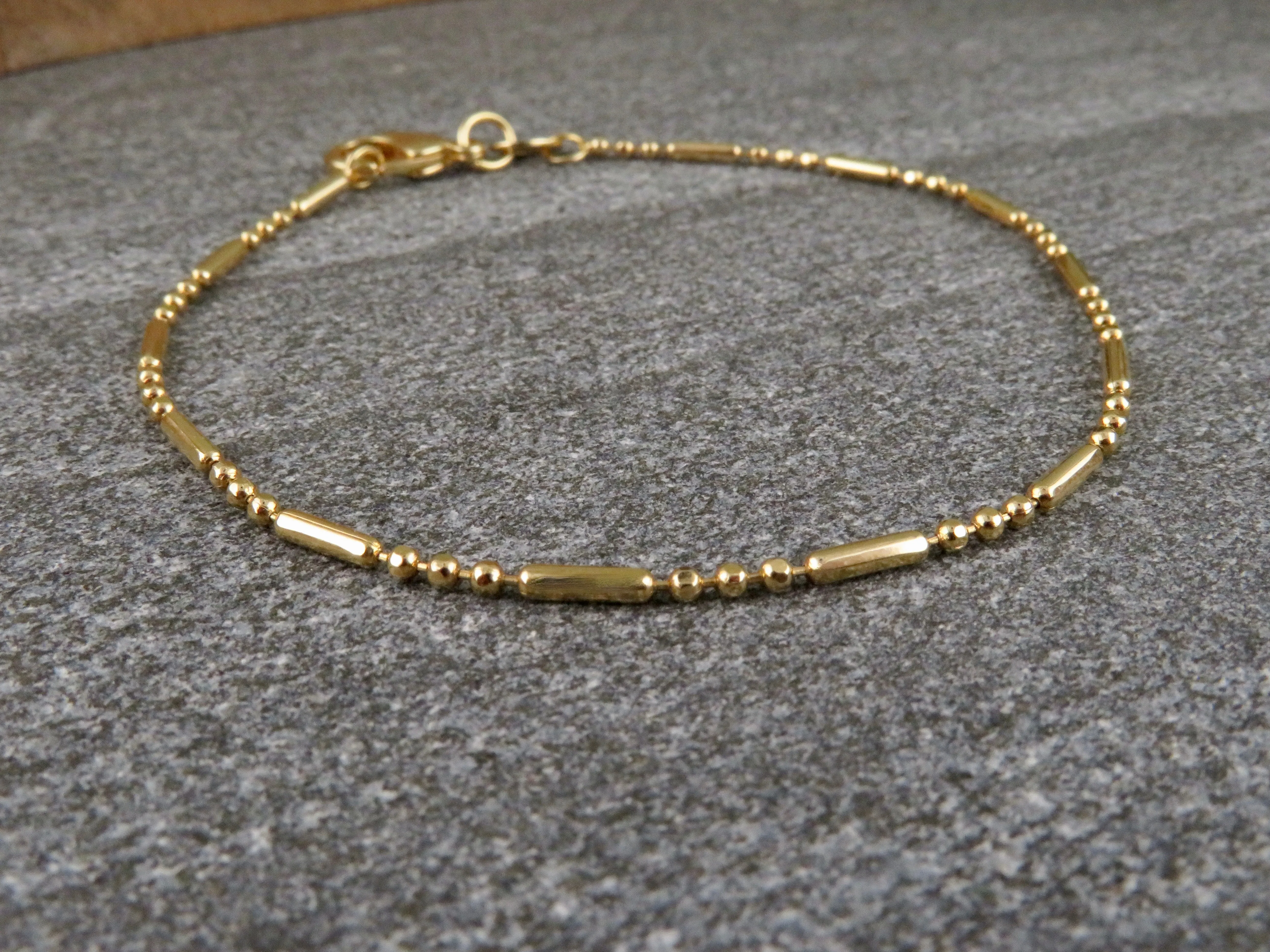 Gold Filled 3   1 Bar Link Chain Bracelet