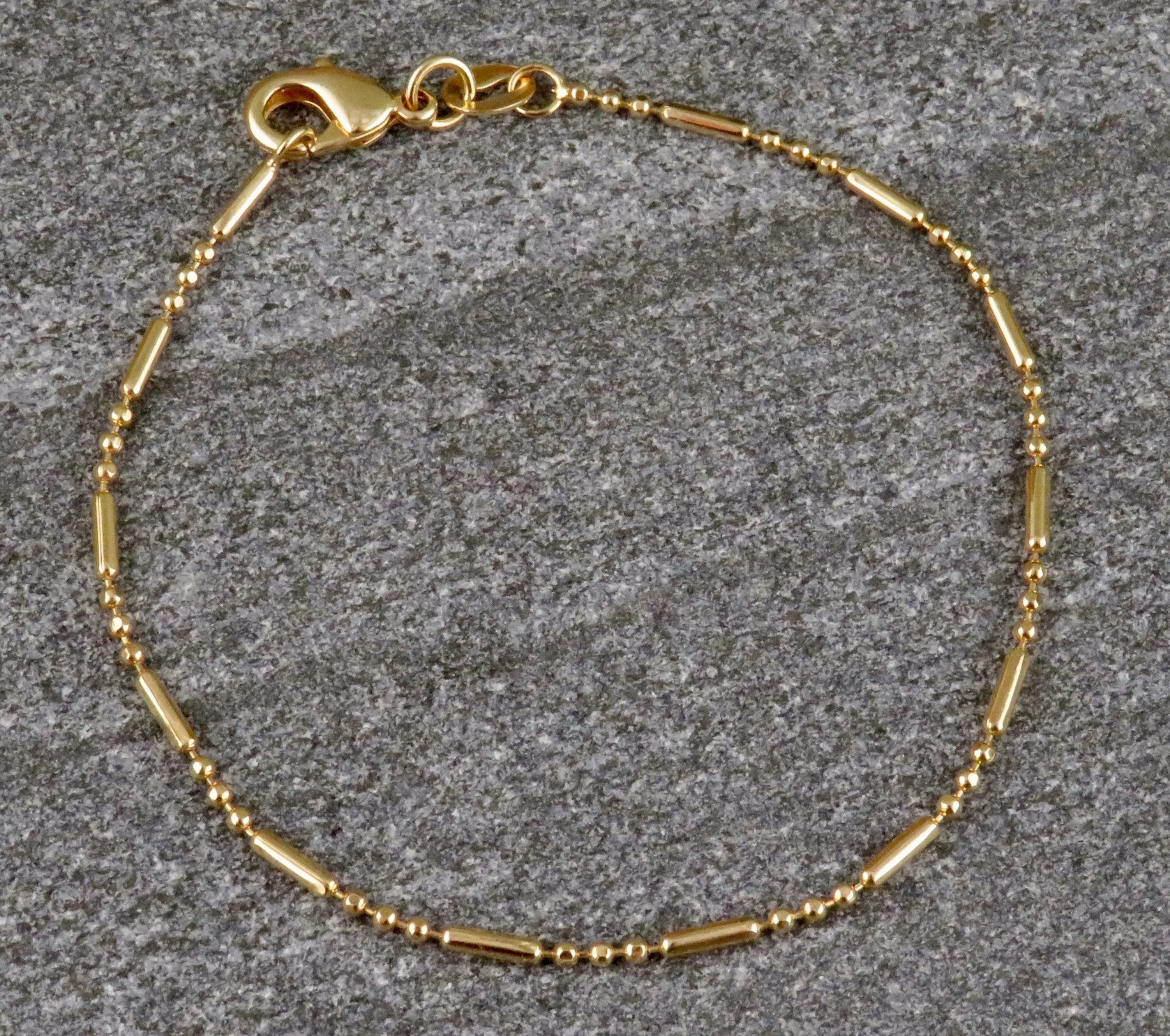 Gold Filled 3   1 Bar Link Chain Bracelet