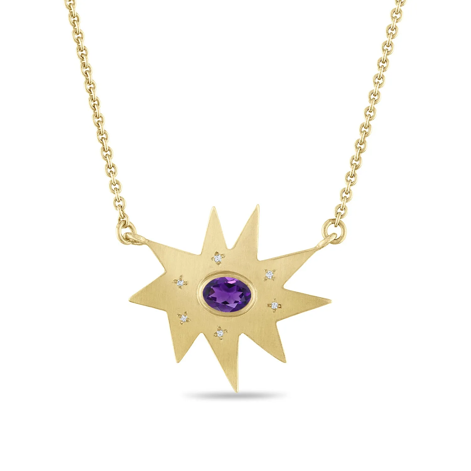 Gold Maxi KAPOW! Necklace: Amethyst