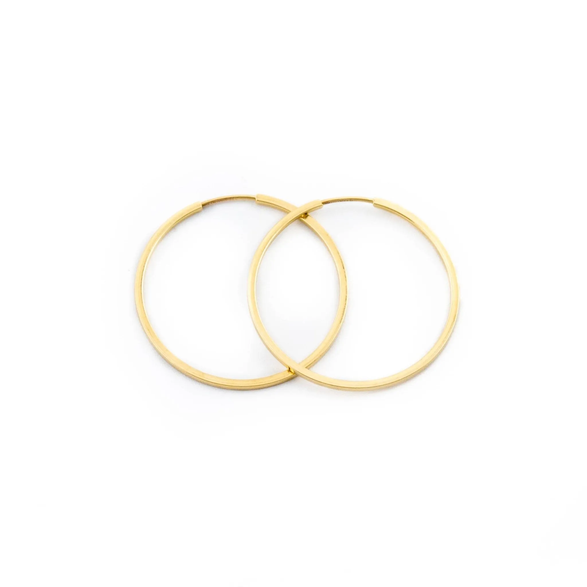 Gold Pipe Hoop Earrings