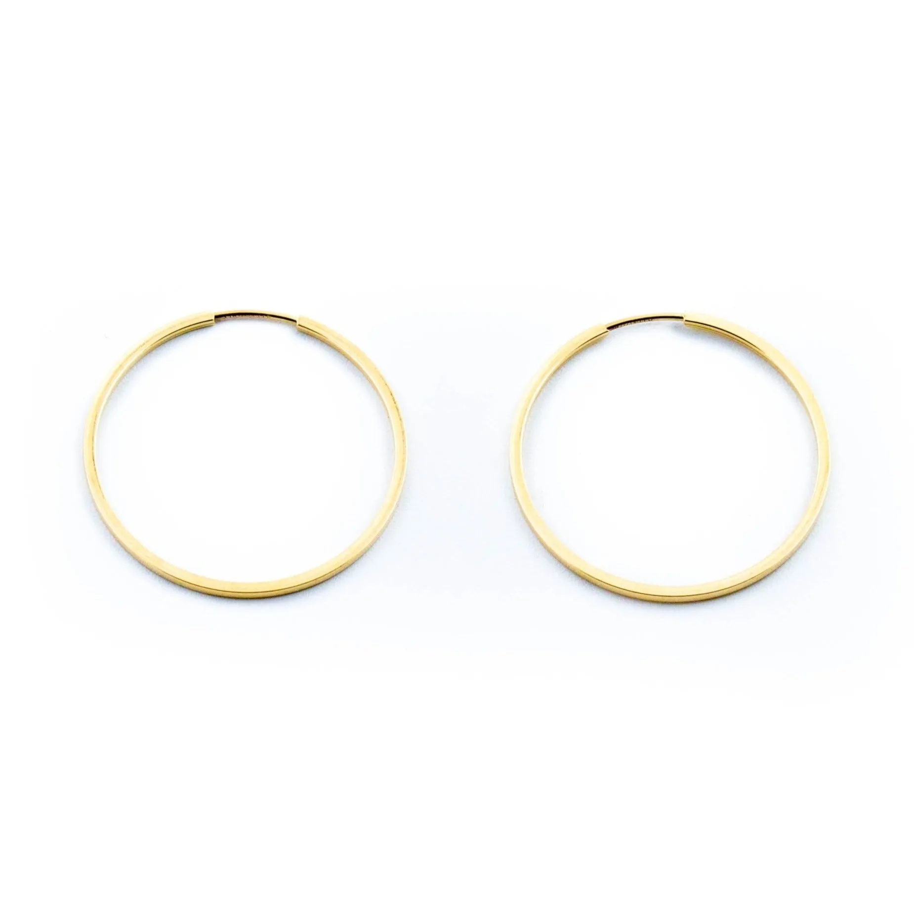 Gold Pipe Hoop Earrings