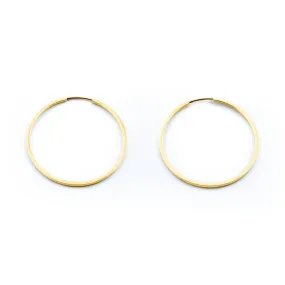 Gold Pipe Hoop Earrings